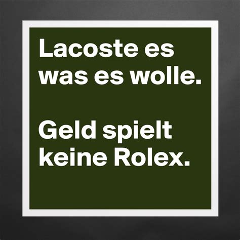 [NL] Geld spielt keine Rolex u Lacoste es was es wolle